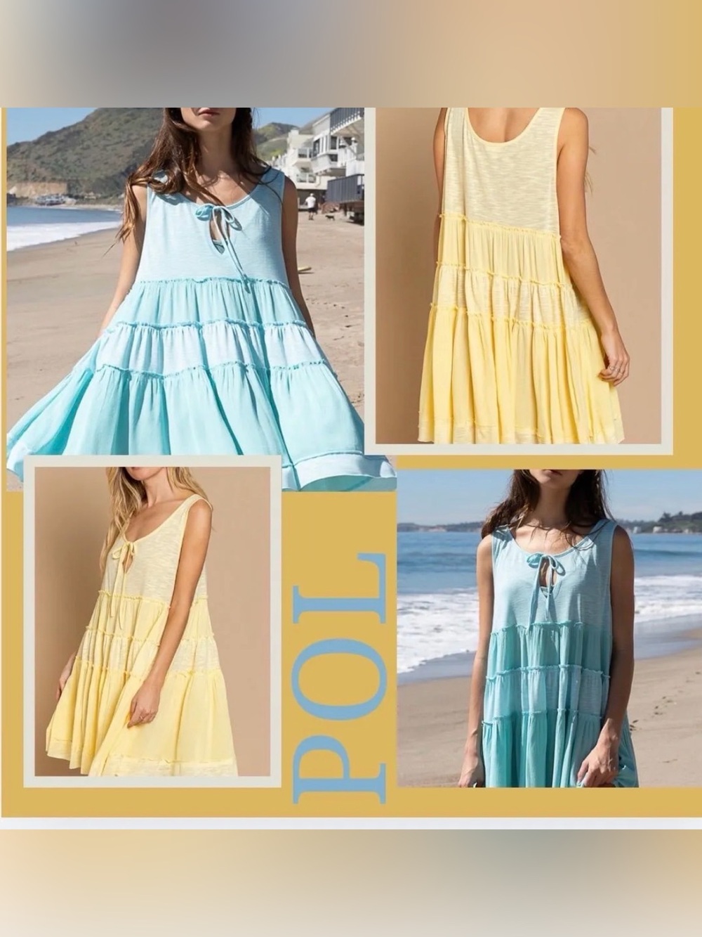 New Pol dresses yellow or blue small medium large